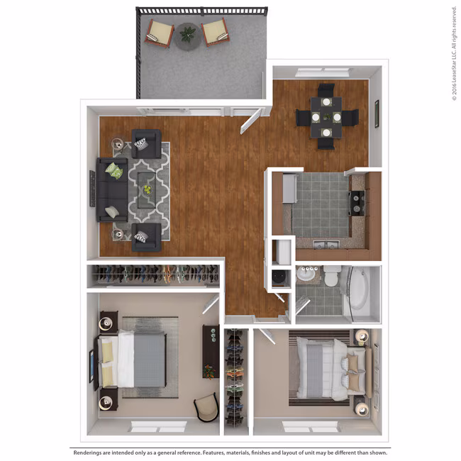 Large 2 Bed 1 Bath 102 floor plan